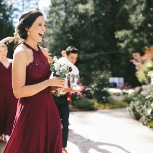 Cabernet Backless Lulu’s Bridesmaid Dress